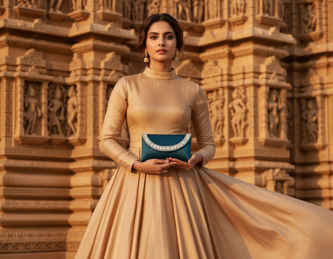 Green Velvet Crystal Flap Bag