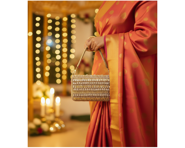 Crystal Sequence Bronze handbag