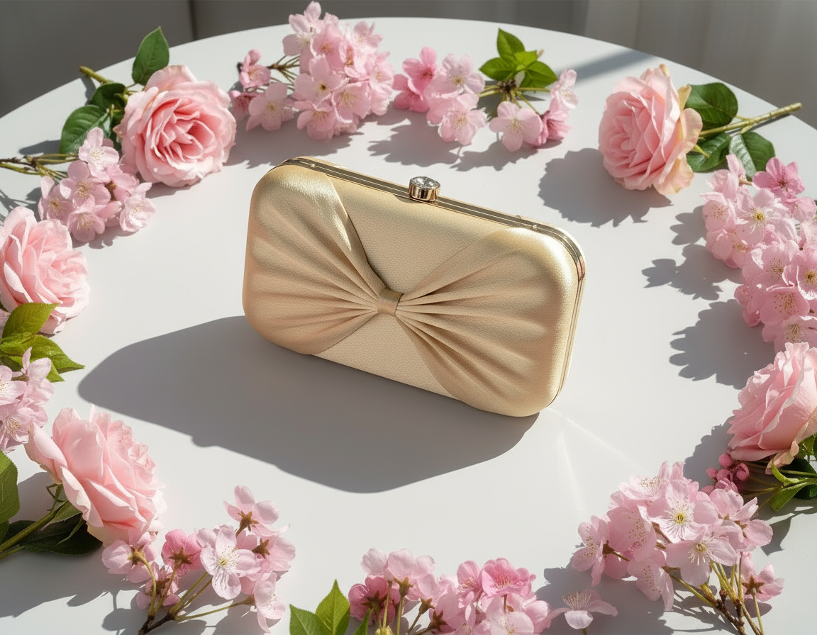 Yellow Bow Design Clutch