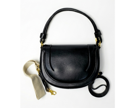 3-in-1 Black Leather Bag