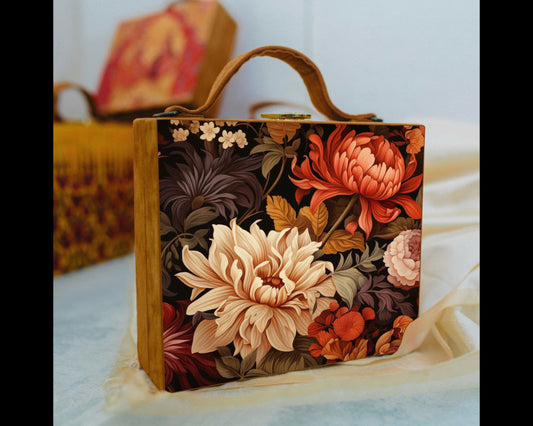 Suitcase Clutch Flower Print