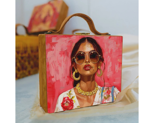 Suitcase Clutch woman Print with sling