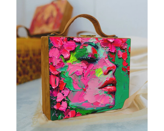 Suitcase Clutch woman floral Print