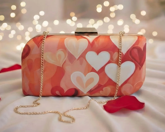 Little Heart Printed Clutch