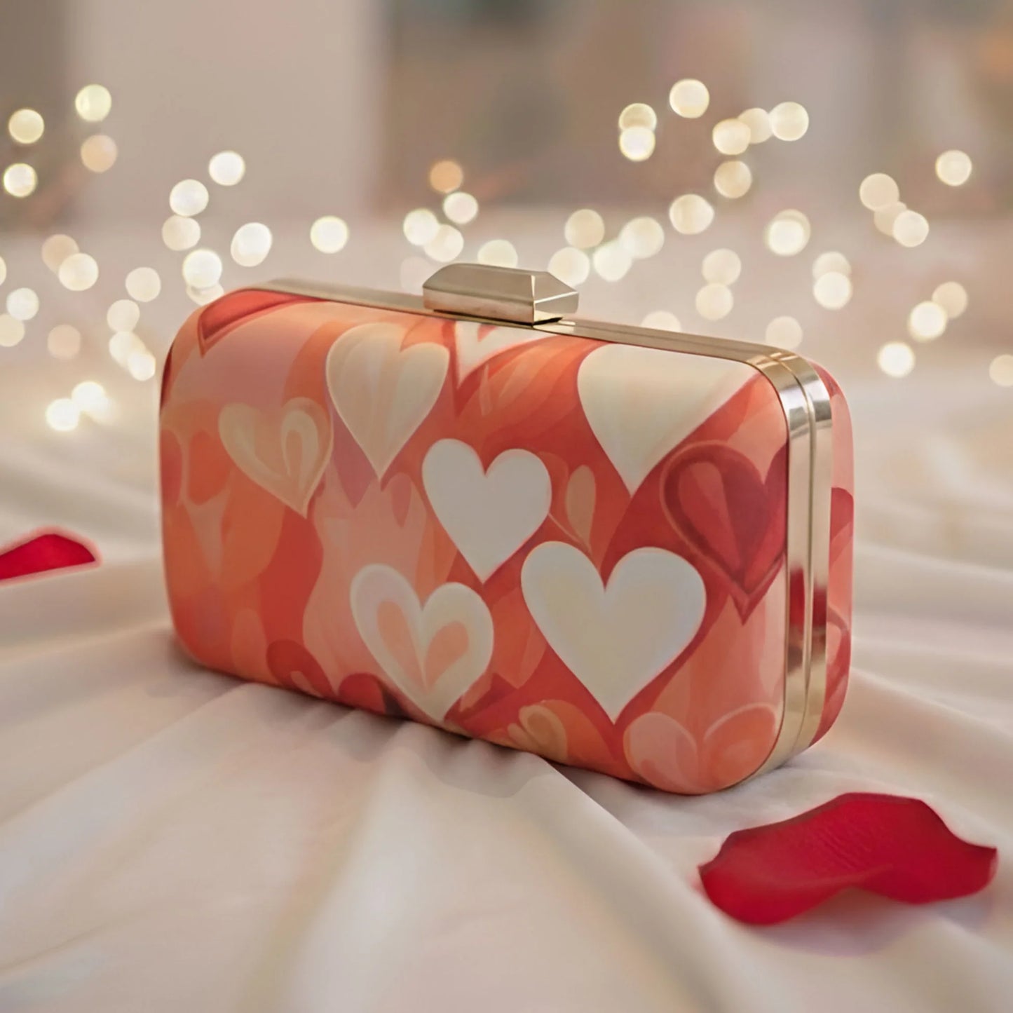 Little Heart Printed Clutch
