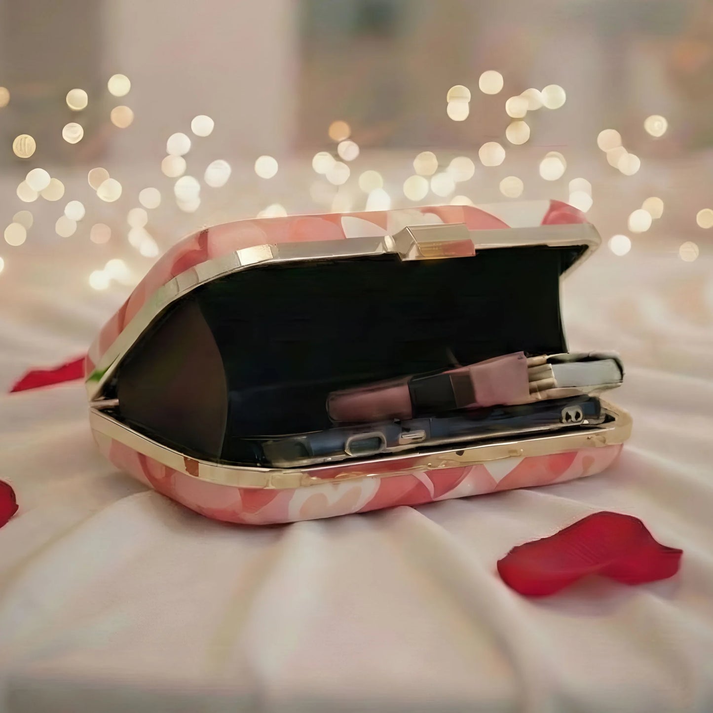 Little Heart Printed Clutch