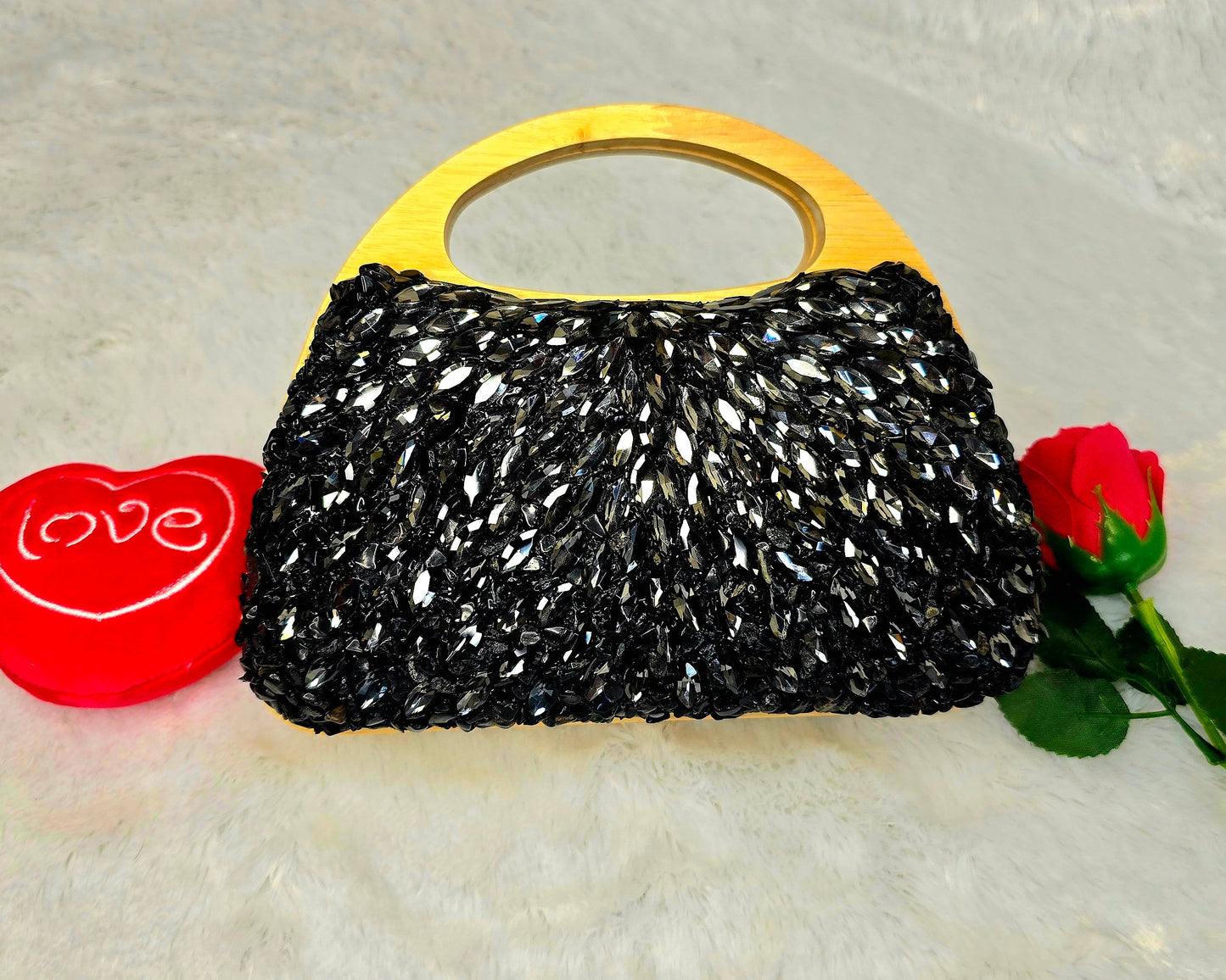 Black Beaded Handbag