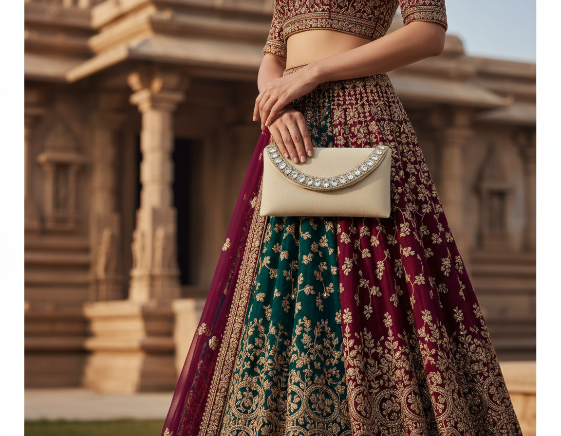 Cream Velvet Crystal Flap Bag