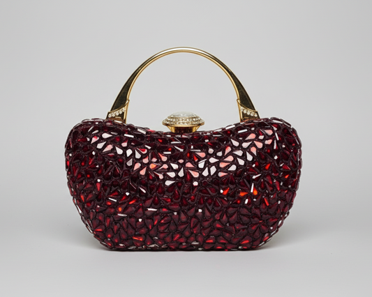 Red Crystal Embellished Clutch