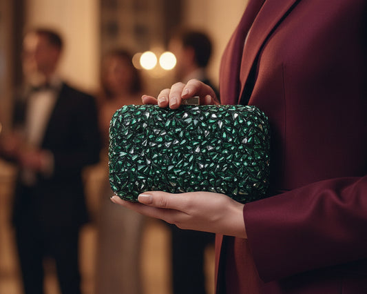 Green crystal clutch
