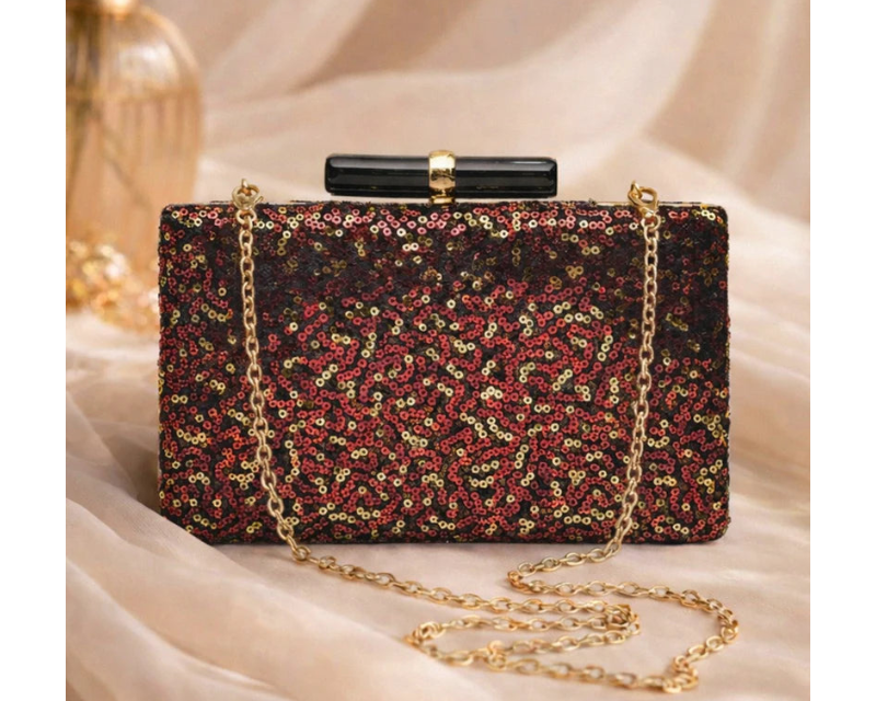 Red Designer Embroidred Clutch