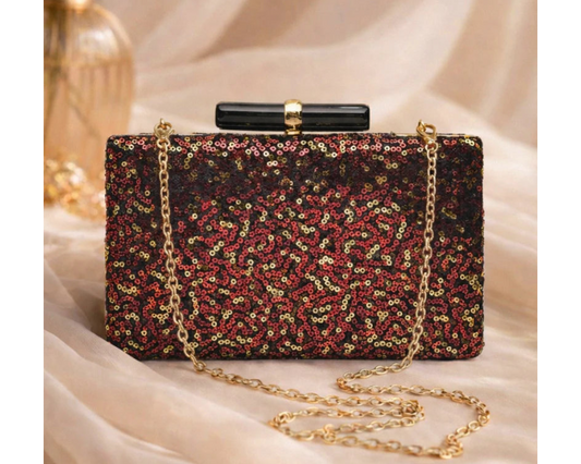 Red Designer Embroidred Clutch