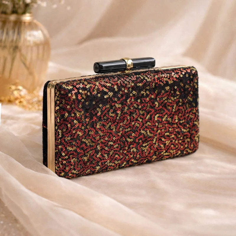 Red Designer Embroidred Clutch