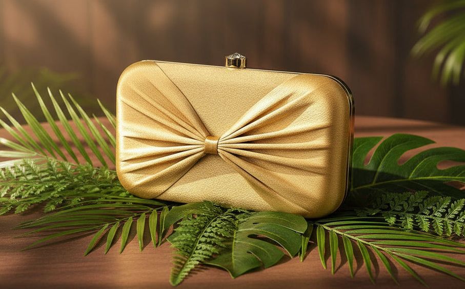Gold Bow Design Clutch
