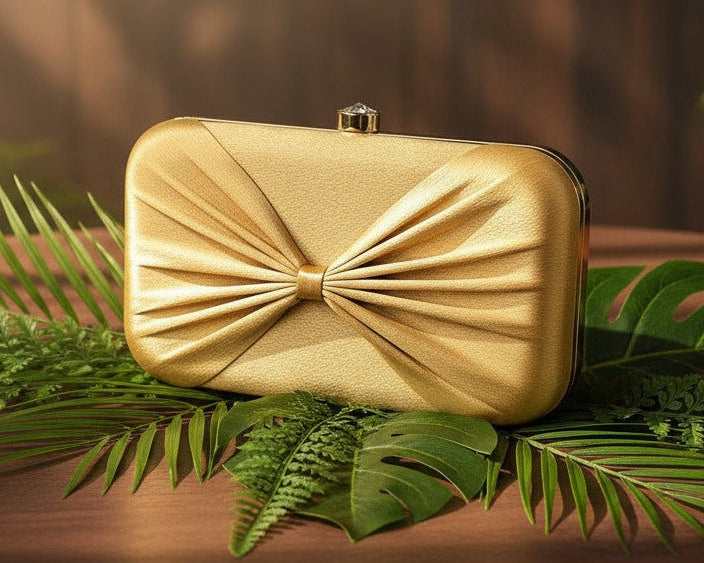 Gold Bow Design Clutch