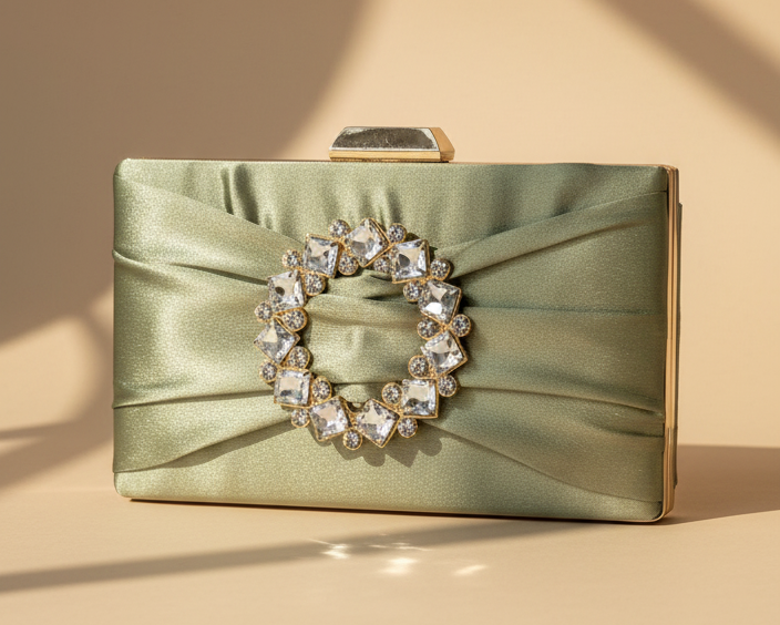 Pista Green Crystal Brochure clutch