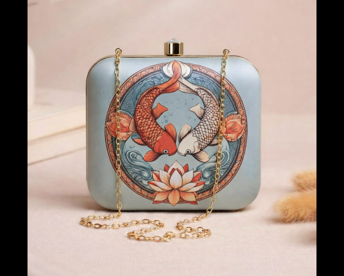 Fish Art Square Clutch