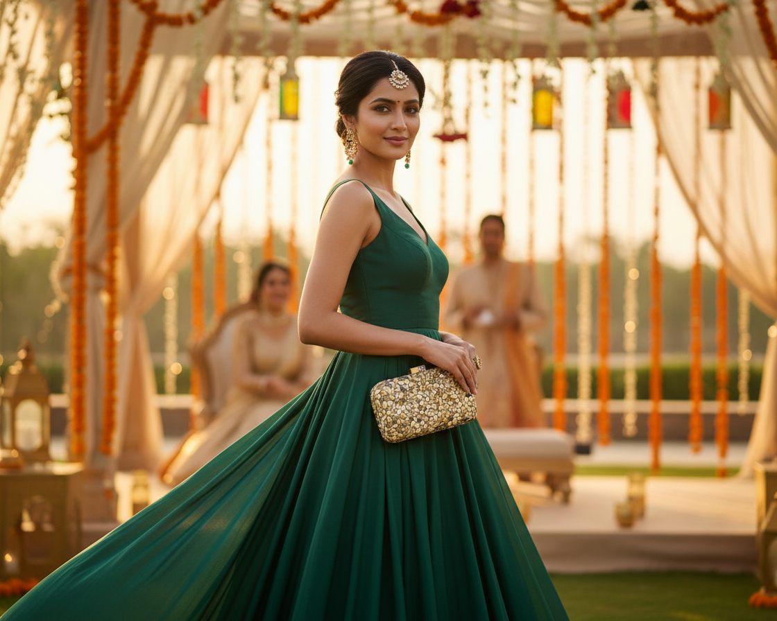 Shell Embellished Design Clutch