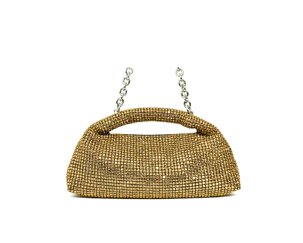 Gold Stone Embellished Design Clutch