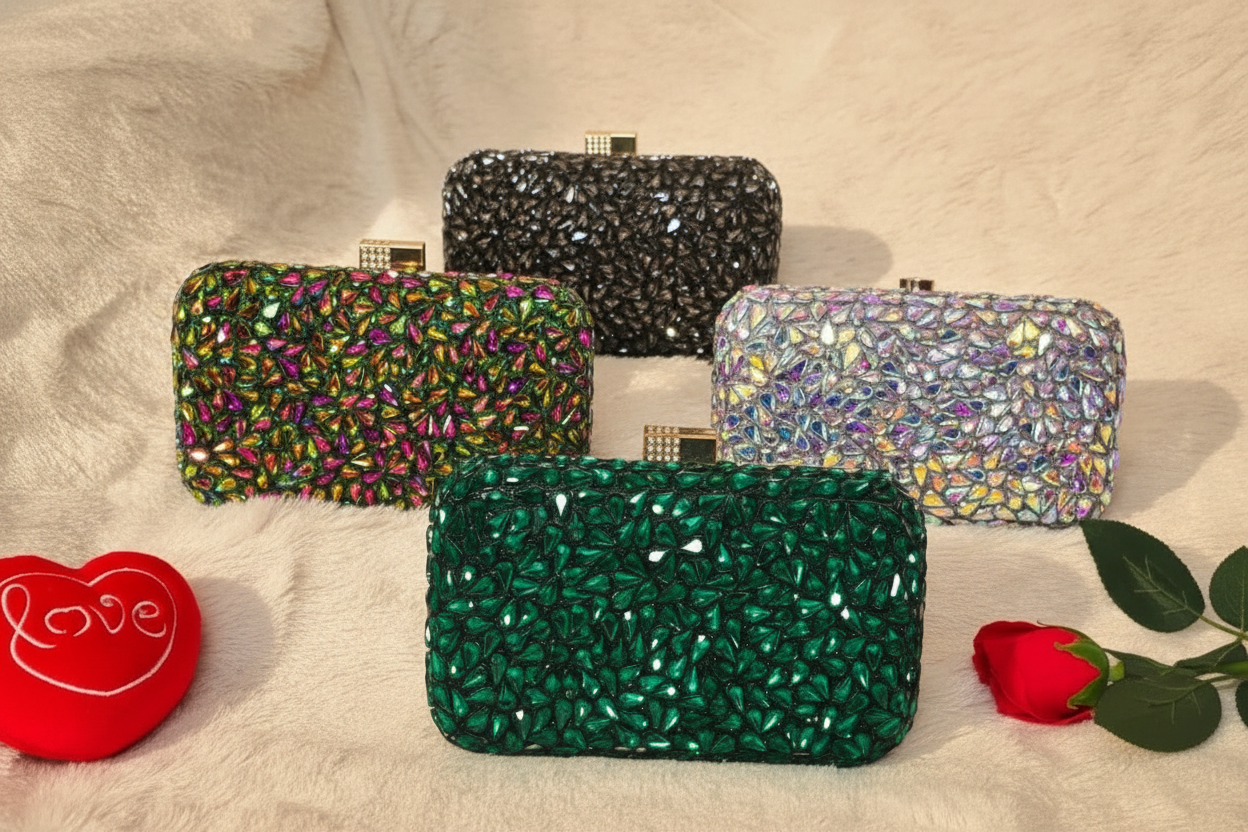 Green crystal clutch