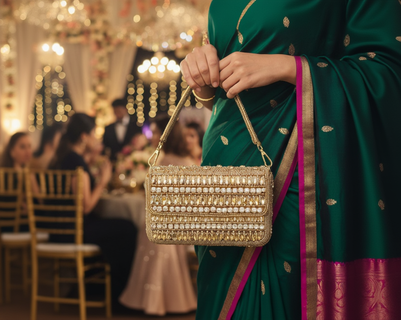 Crystal Sequence Bronze handbag