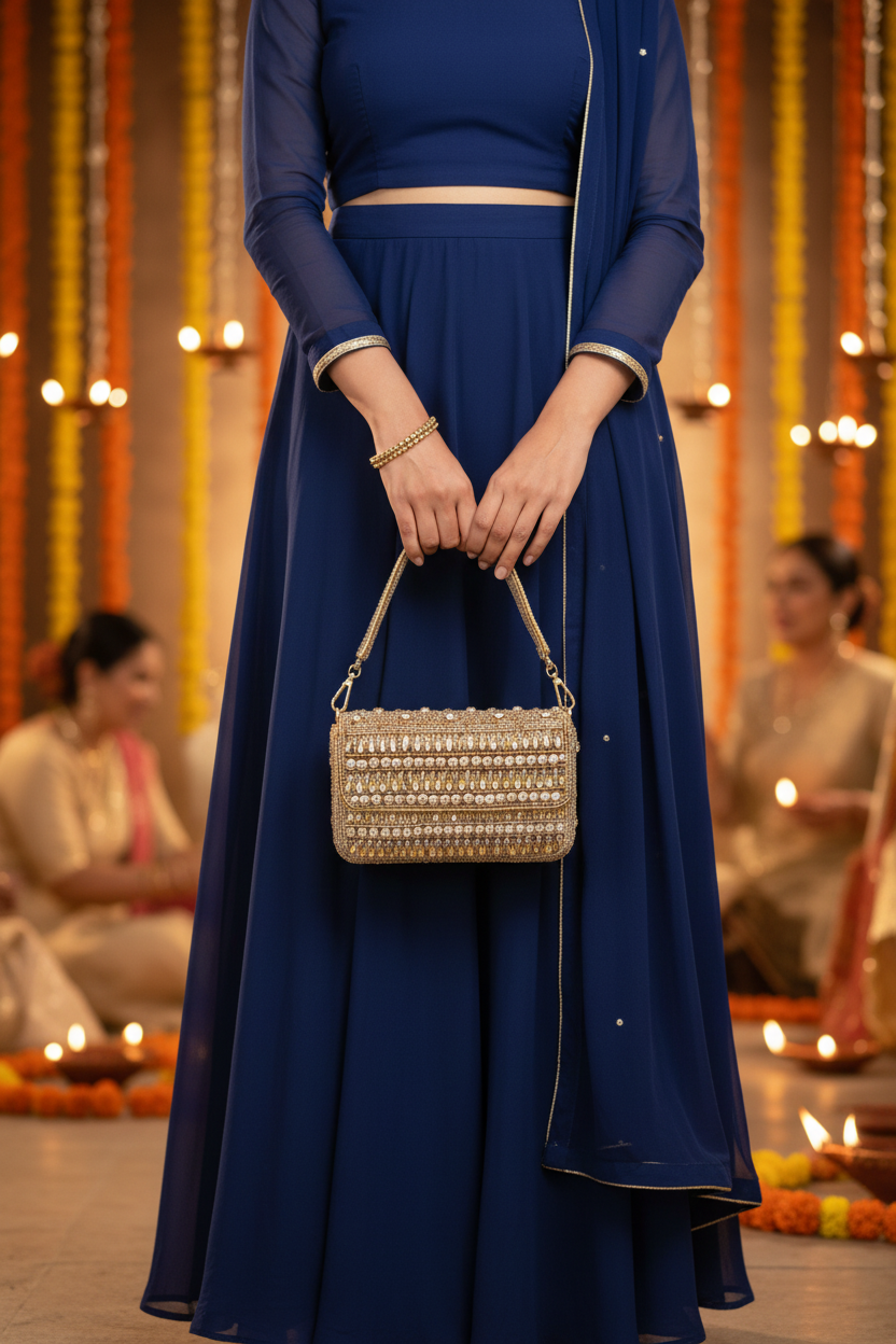 Crystal Sequence Bronze handbag