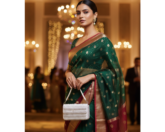 Crystal Sequence White handbag