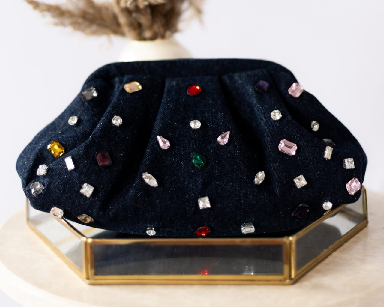 NavyBlue Denim Clutch