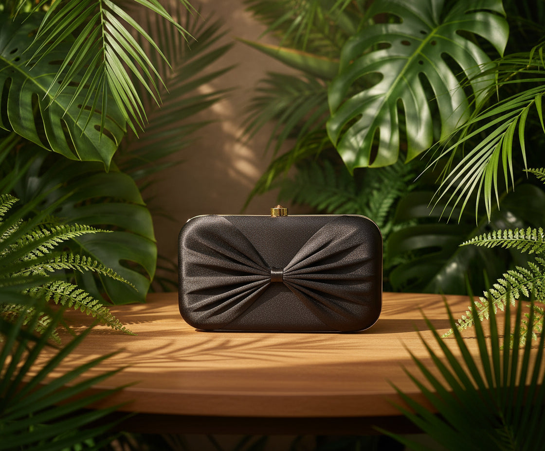 Black Bow Design Clutch
