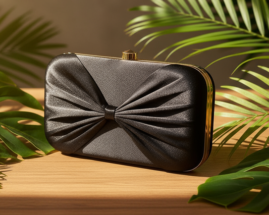 Black Bow Design Clutch