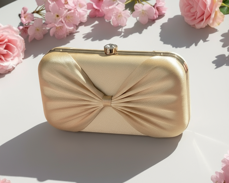 Yellow Bow Design Clutch