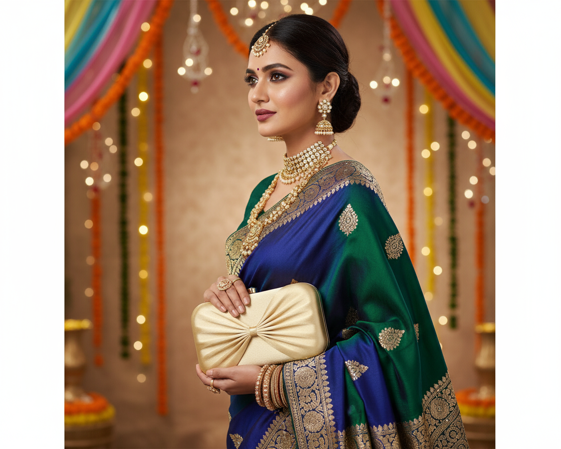 Yellow Bow Design Clutch