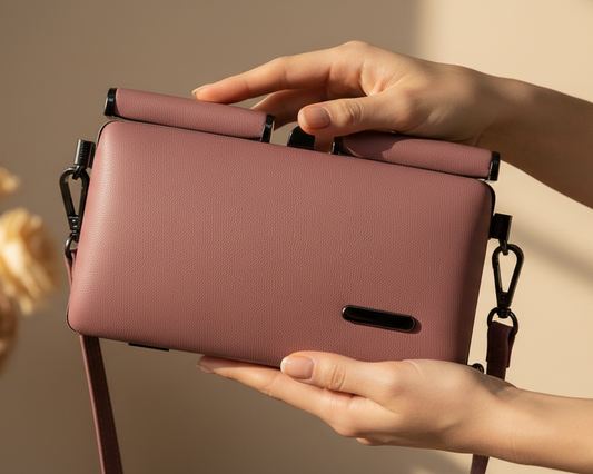 Pink PU Leather sling bag