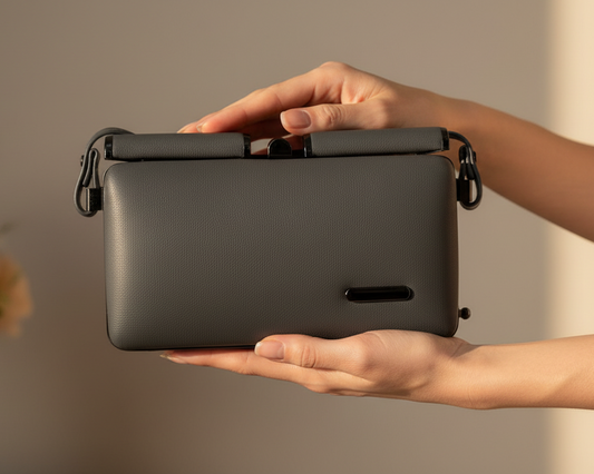 Grey PU Leather sling bag