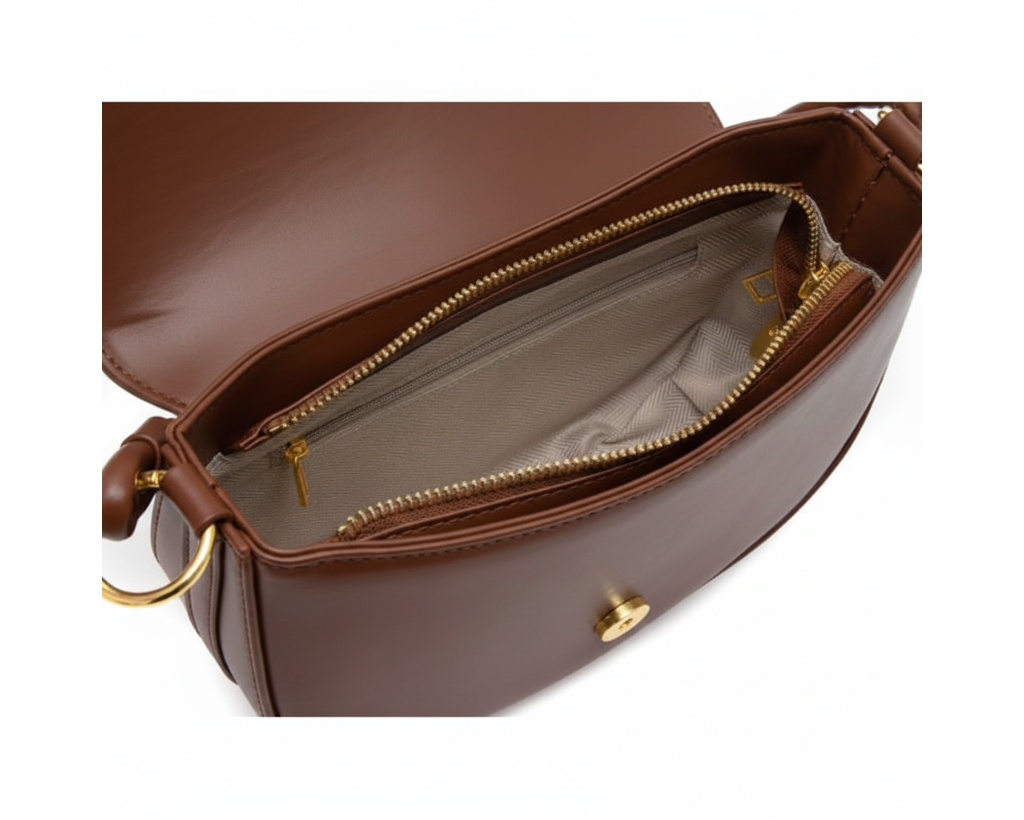3-in-1 Brown Faux Leather Bag