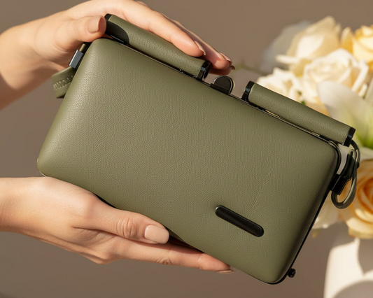 Green PU Leather sling bag