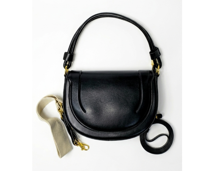 3-in-1 Black Leather Bag