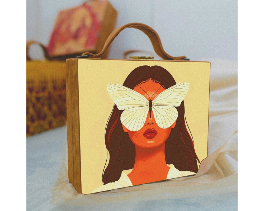 Suitcase Clutch women Print with sling