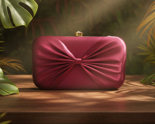 Magenta Bow Design Clutch