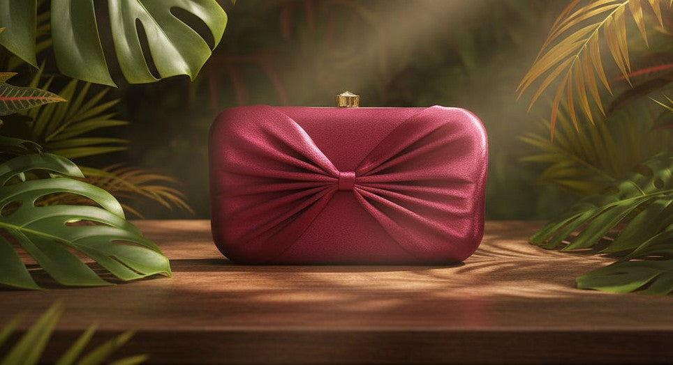 Magenta Bow Design Clutch